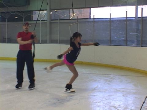 Figure Skating Rotation Training Video:  Pole Harness – Cat And Mouse – Part 2 (Chris Conte)